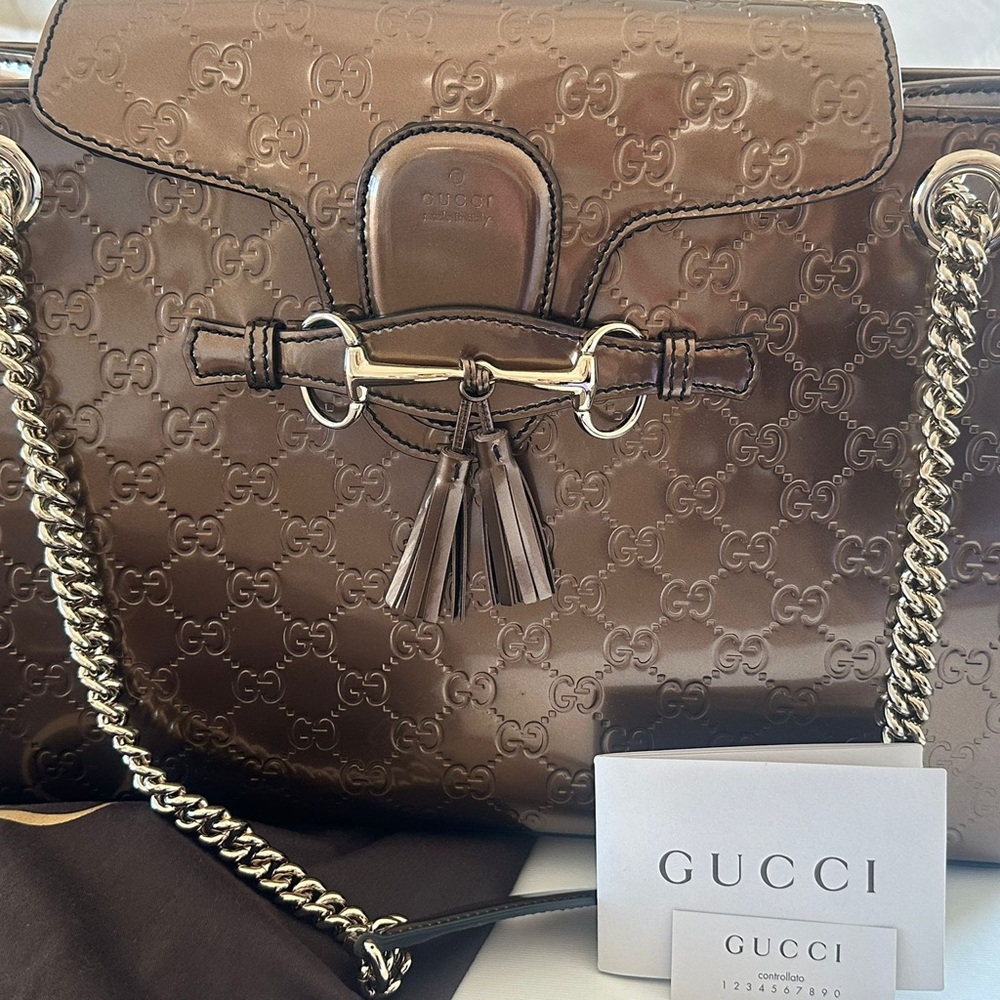 Shine Guccissima Large Emily Chain Shoulder Bag
